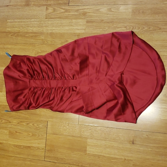 Marciano Dresses & Skirts - Marciano red silky strapless cocktail dress XS